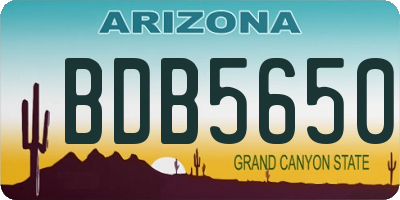 AZ license plate BDB5650