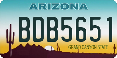 AZ license plate BDB5651