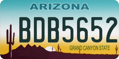 AZ license plate BDB5652