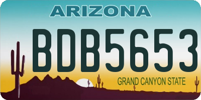 AZ license plate BDB5653