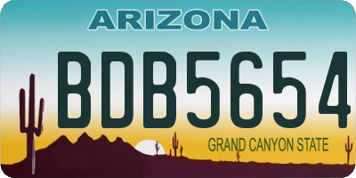 AZ license plate BDB5654