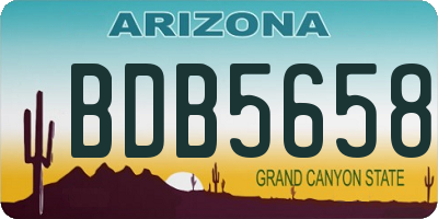 AZ license plate BDB5658