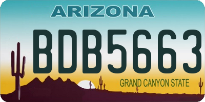 AZ license plate BDB5663