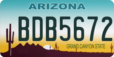 AZ license plate BDB5672