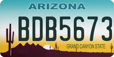 AZ license plate BDB5673