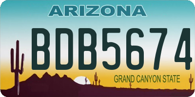 AZ license plate BDB5674