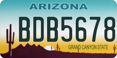 AZ license plate BDB5678