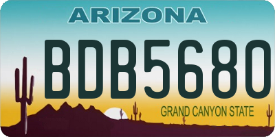 AZ license plate BDB5680