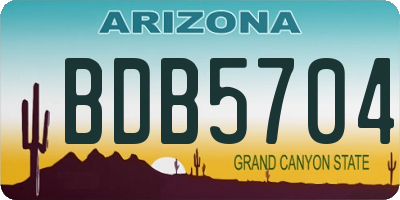 AZ license plate BDB5704