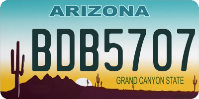 AZ license plate BDB5707