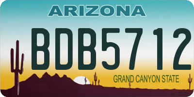 AZ license plate BDB5712