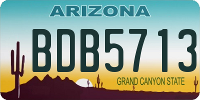 AZ license plate BDB5713