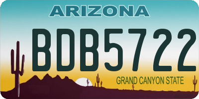 AZ license plate BDB5722