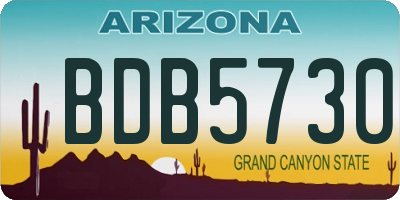 AZ license plate BDB5730