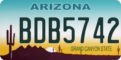 AZ license plate BDB5742