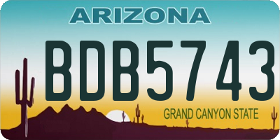 AZ license plate BDB5743