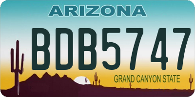 AZ license plate BDB5747