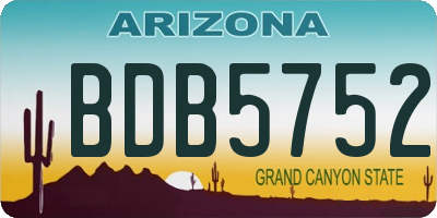 AZ license plate BDB5752