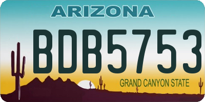 AZ license plate BDB5753