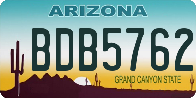 AZ license plate BDB5762