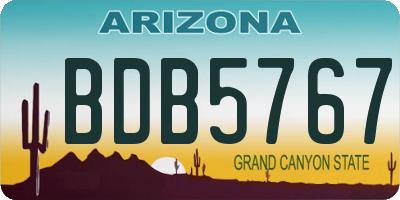 AZ license plate BDB5767