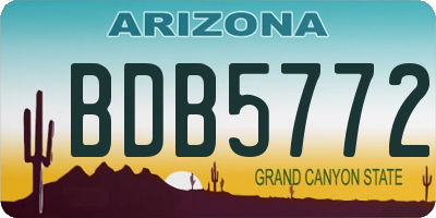 AZ license plate BDB5772