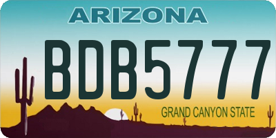 AZ license plate BDB5777