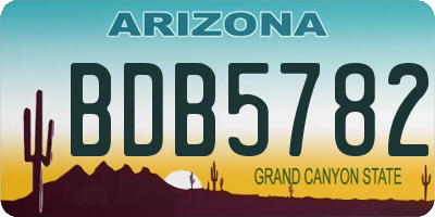 AZ license plate BDB5782