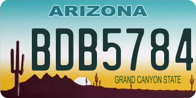 AZ license plate BDB5784