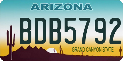 AZ license plate BDB5792