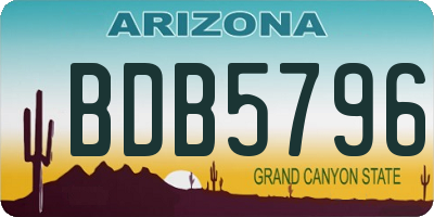 AZ license plate BDB5796