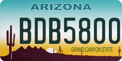 AZ license plate BDB5800