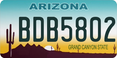 AZ license plate BDB5802