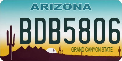 AZ license plate BDB5806