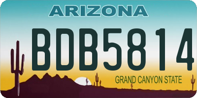 AZ license plate BDB5814