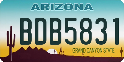 AZ license plate BDB5831