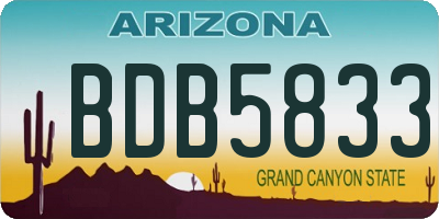 AZ license plate BDB5833