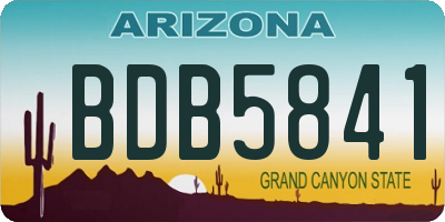 AZ license plate BDB5841