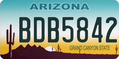 AZ license plate BDB5842