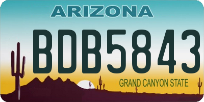 AZ license plate BDB5843