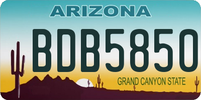 AZ license plate BDB5850