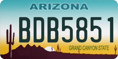 AZ license plate BDB5851