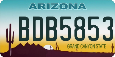 AZ license plate BDB5853