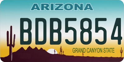 AZ license plate BDB5854