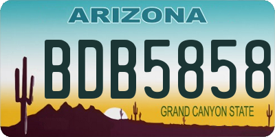 AZ license plate BDB5858