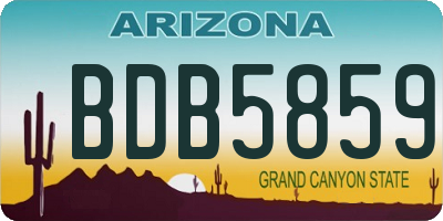 AZ license plate BDB5859