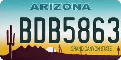 AZ license plate BDB5863