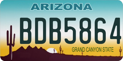 AZ license plate BDB5864