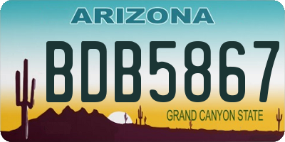 AZ license plate BDB5867