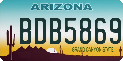 AZ license plate BDB5869